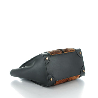 Celine Smooth Calfskin Goat Fur Mini Luggage Brown 4 of 7