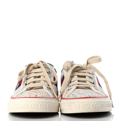 Gucci X LIBERTY OF LONDON Canvas Web Tracy Print Womens 1977 Tennis Sneakers 38.5 Mint Peach Mystic White 2 of 8