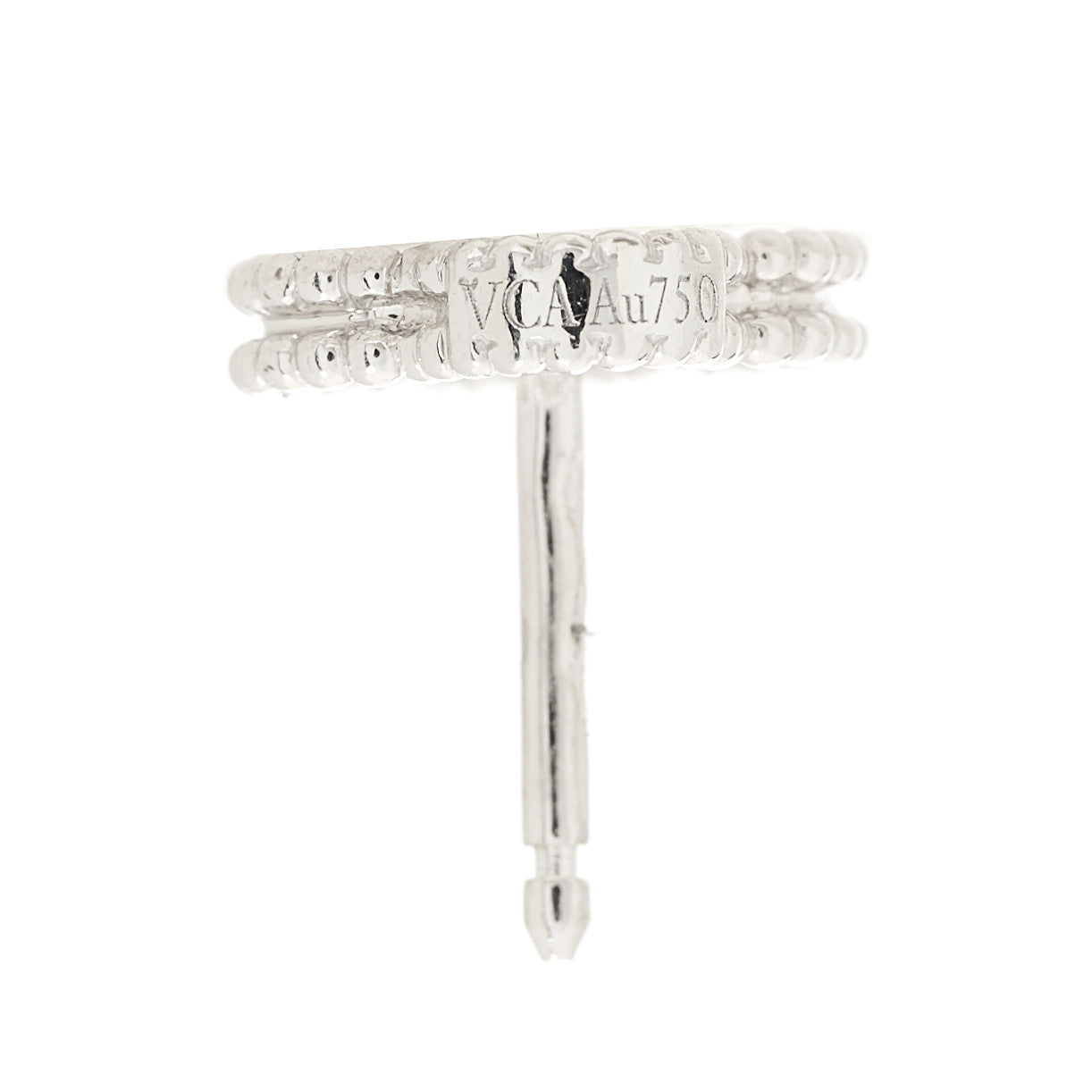 Van Cleef & Arpels 18K White Gold Diamond Sweet Alhambra Earrings 5 of 5