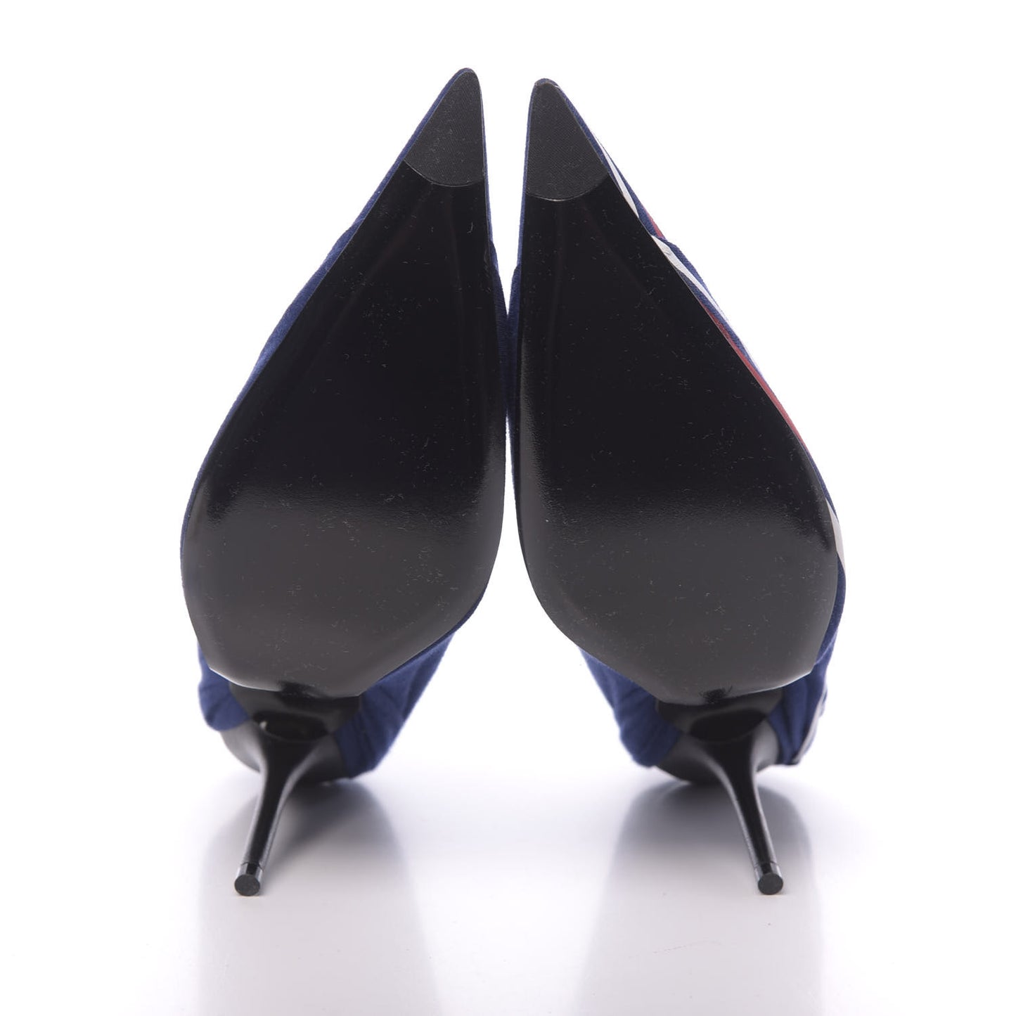 Jersey Crepe Political Campaign Logo Knife 115 Pointed Pumps 40 Pacifique White Rouge