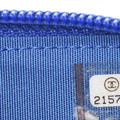 Chanel Lambskin Quilted Boy Zip Around Coin Purse Wallet Blue 7 of 8