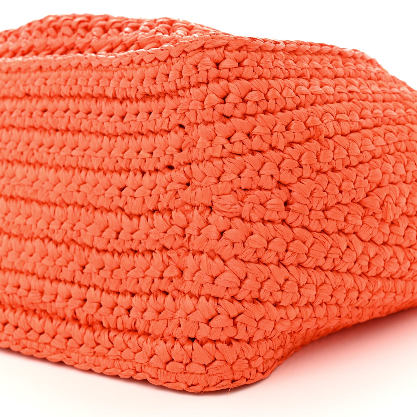 Braided Raffia Eco Alter Napa Perforated Logo Crossbody Bag Brick