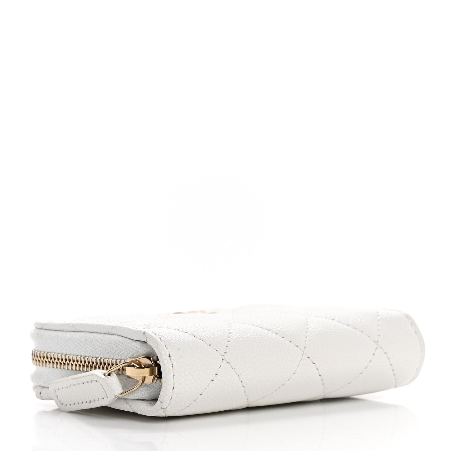 Caviar Quilted Zip Coin Purse White