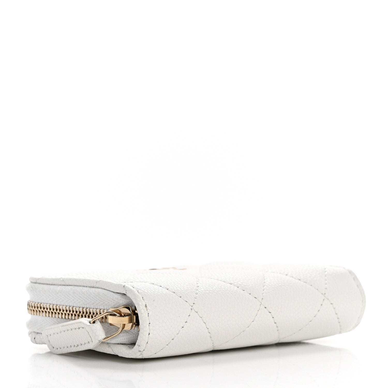 Chanel Caviar Quilted Zip Coin Purse White 4 of 11