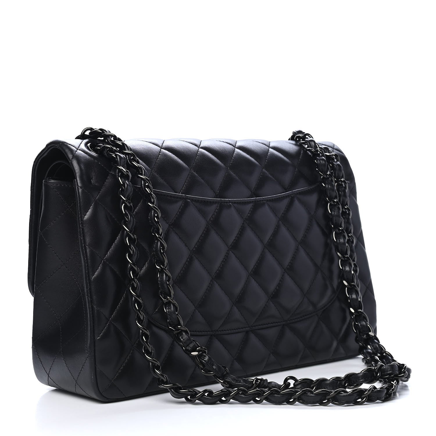 Chanel Lambskin Quilted Jumbo Double Flap So Black 3 of 9