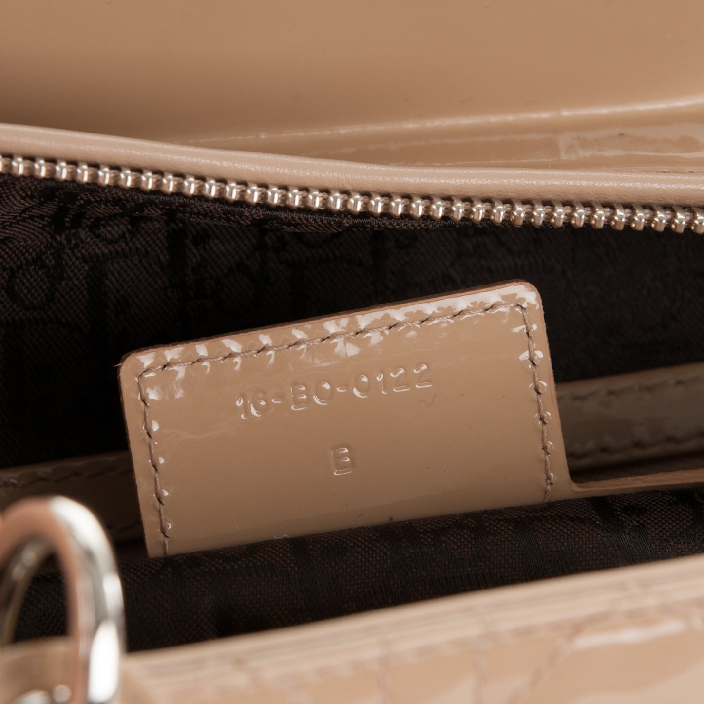 Patent Cannage Large Lady Dior Beige