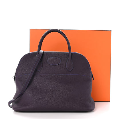Hermes Taurillon Clemence Horseshoe Bolide 35 Raisin Bleu Electrique 12 of 12