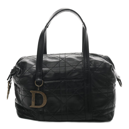 Christian Dior Lambskin Cannage Satchel Black 1 of 9