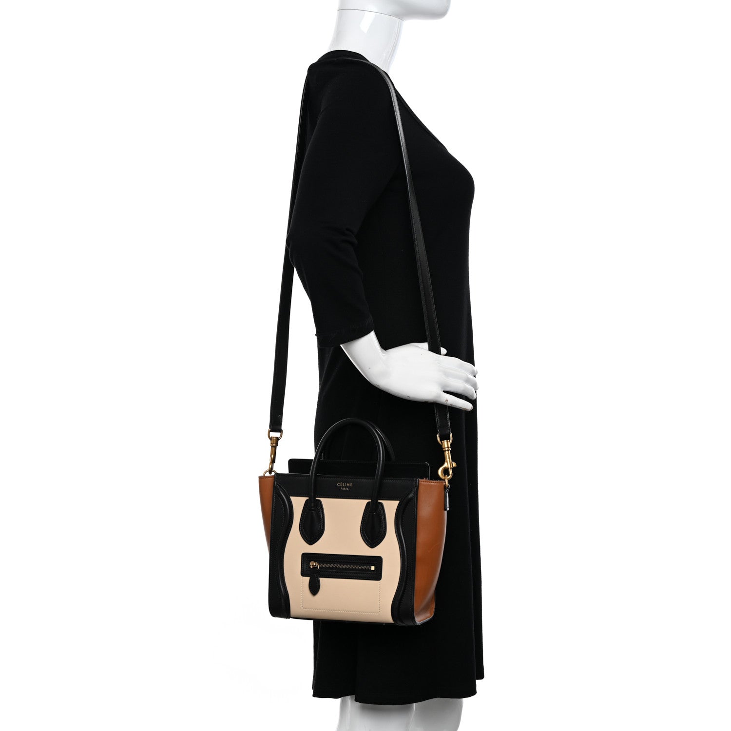 Celine Smooth Calfskin Nano Tri-Color Luggage Seashell 2 of 14