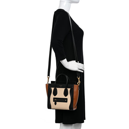 Celine Smooth Calfskin Nano Tri-Color Luggage Seashell 2 of 14