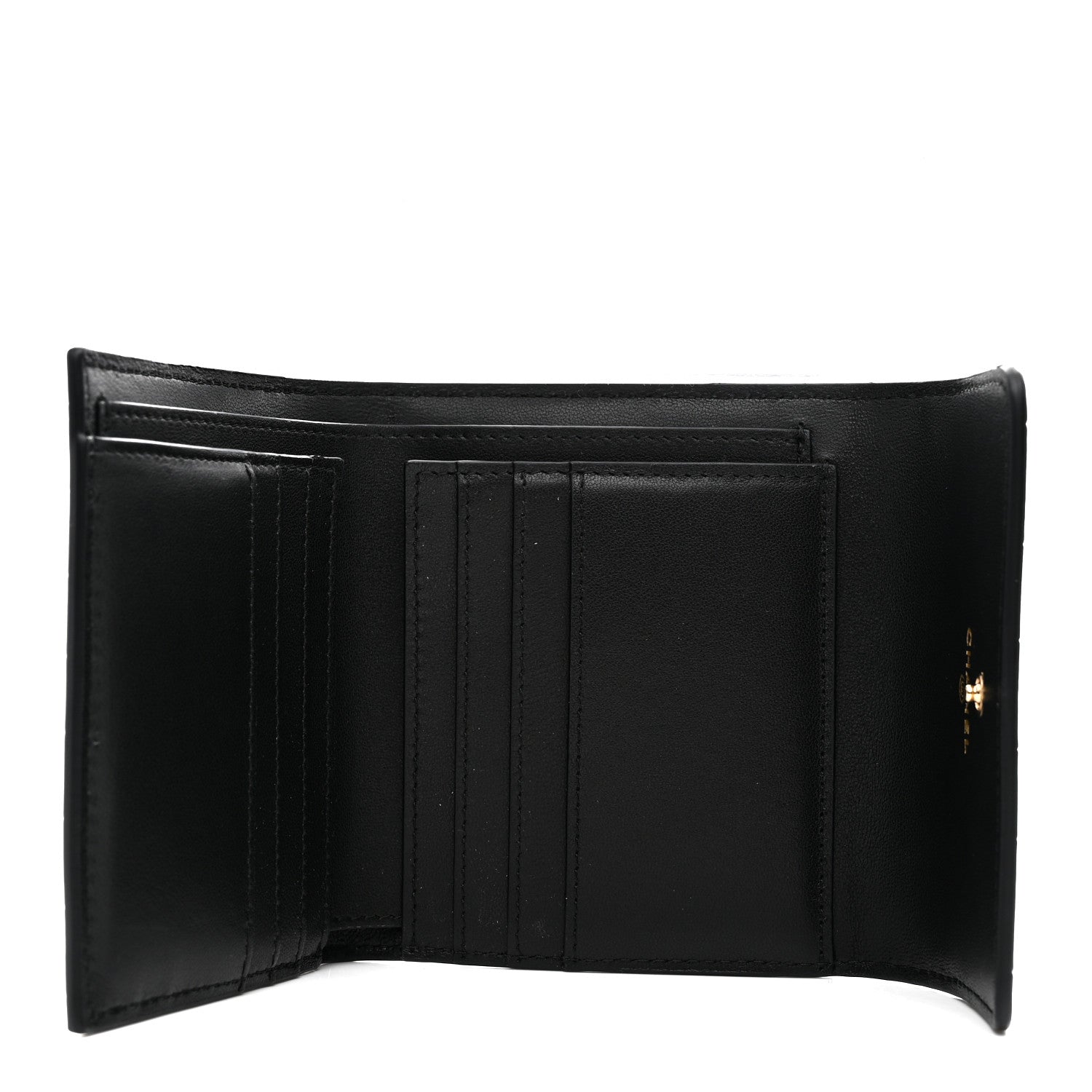 Chanel Calfskin Crocodile Embossed Crococo Flap Wallet Black 5 of 9