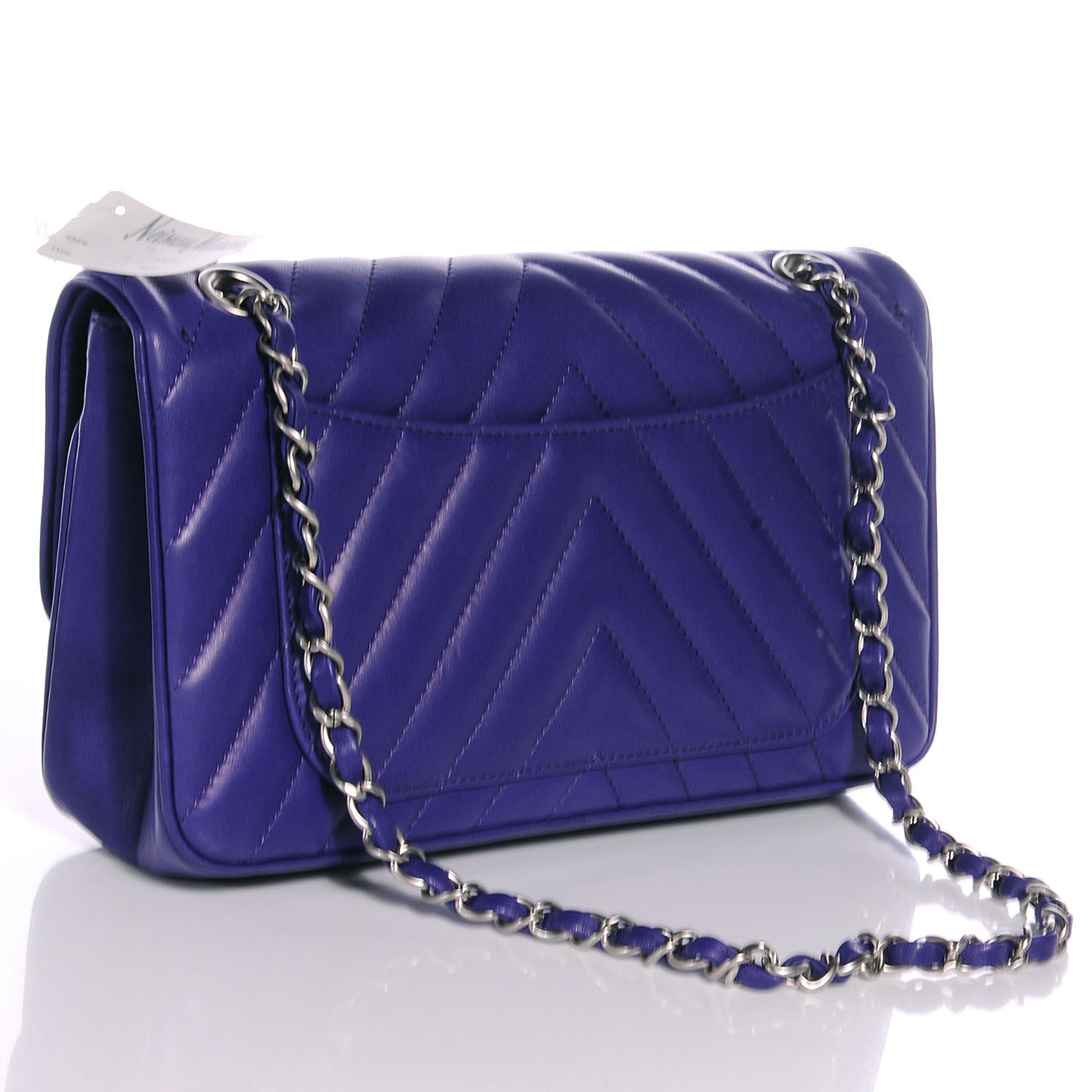 Lambskin Chevron Medium Leo Lion Flap Violet Fonce