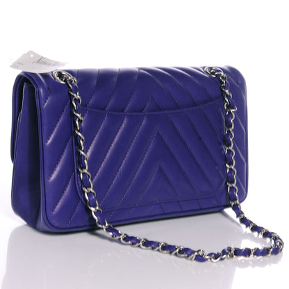 Chanel Lambskin Chevron Medium Leo Lion Flap Violet Fonce 3 of 10