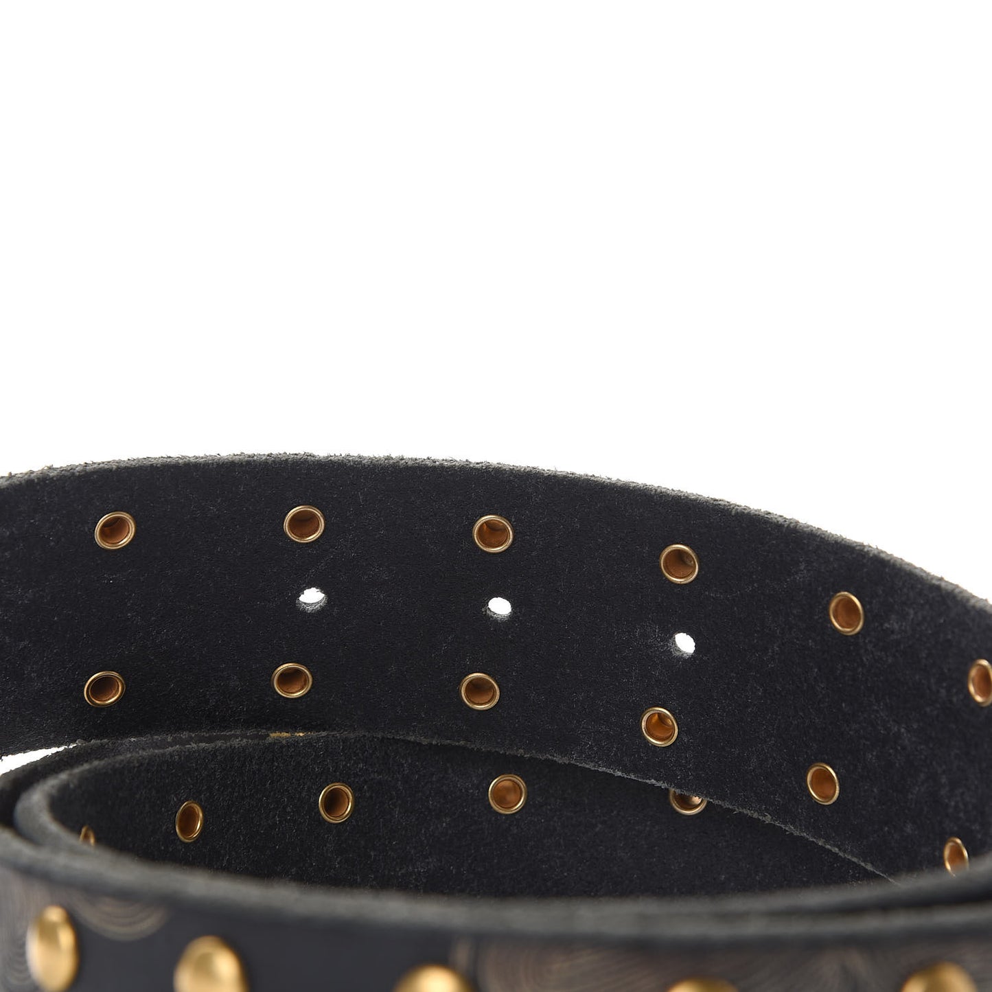 Calfskin Studded Printed GG Belt 95 38 Black