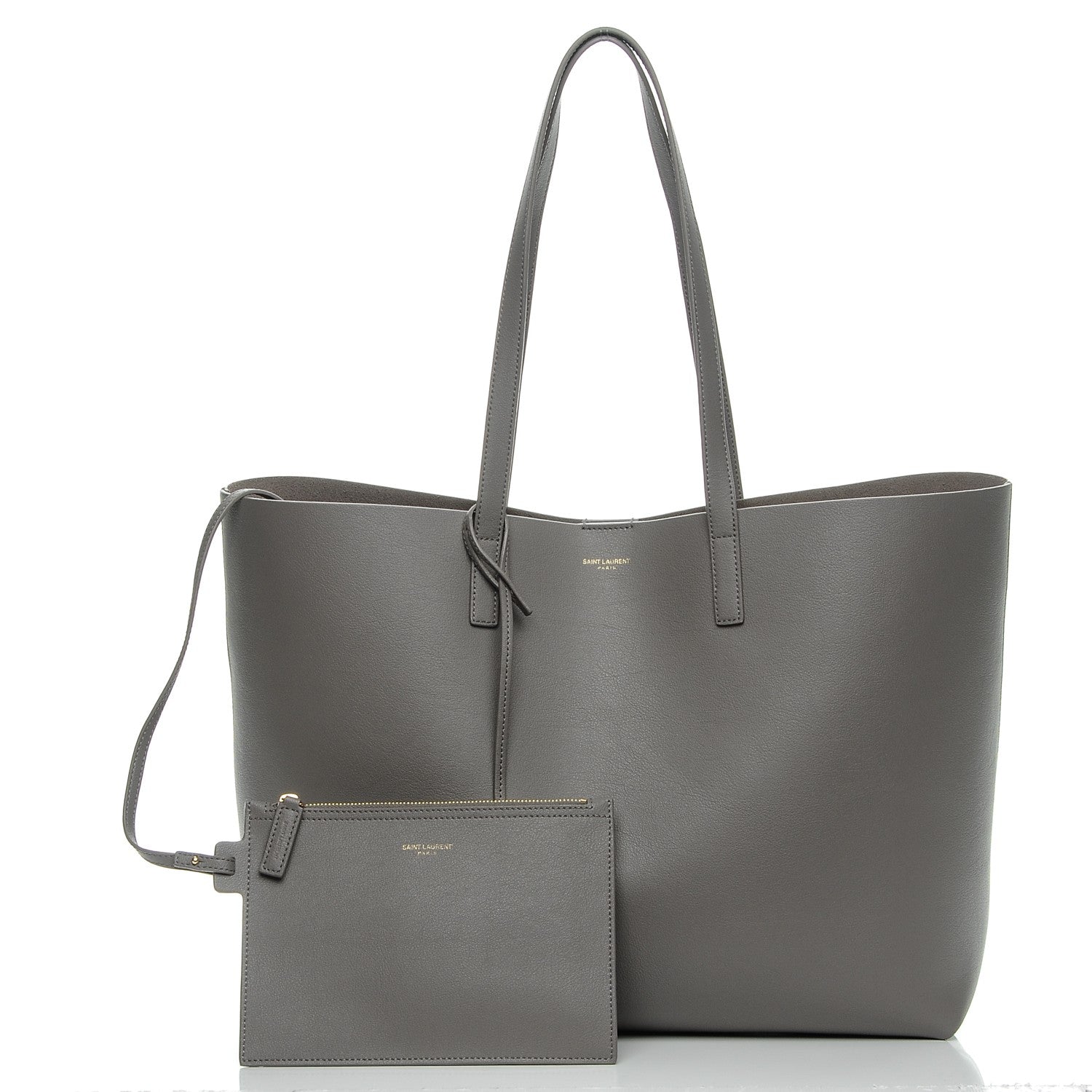 Saint Laurent Calfskin Large Shopping Tote Fog 5 of 9