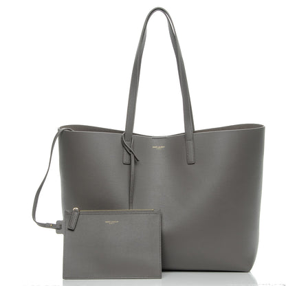Saint Laurent Calfskin Large Shopping Tote Fog 5 of 9