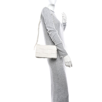 Bottega Veneta Lambskin Maxi Intrecciato Cassette Crossbody Bag White 2 of 11