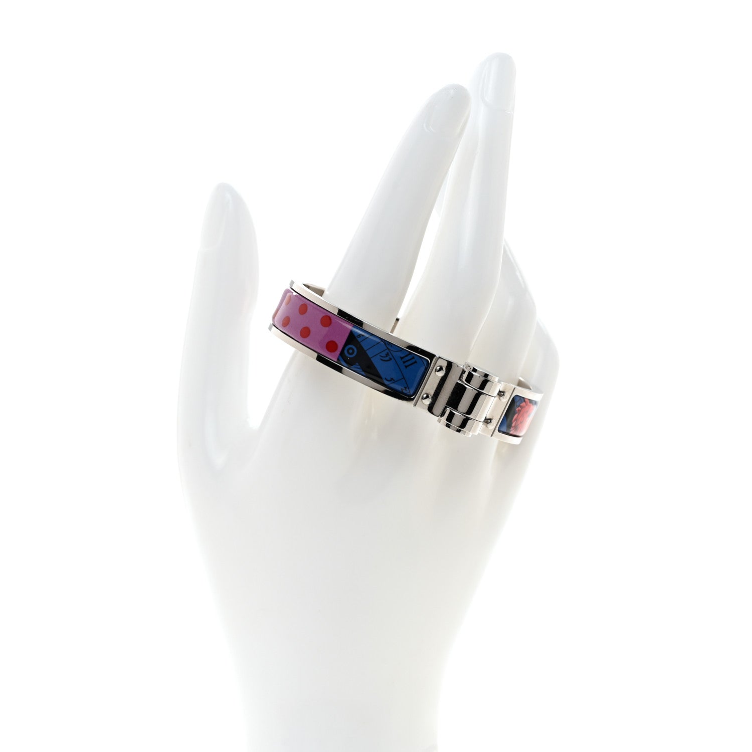 Hermes Enamel Printed Narrow Charniere Astrologie A Pois Hinged Bracelet S  Surnaturel 2 of 6
