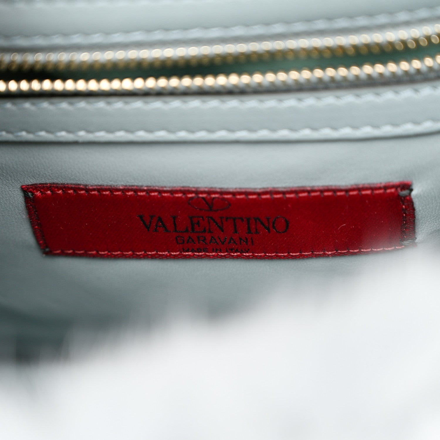 Valentino Garavani Mink Fur Small Glam Lock Rockstud Flap Light Blue 6 of 11