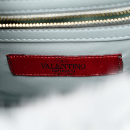 Valentino Garavani Mink Fur Small Glam Lock Rockstud Flap Light Blue 6 of 11