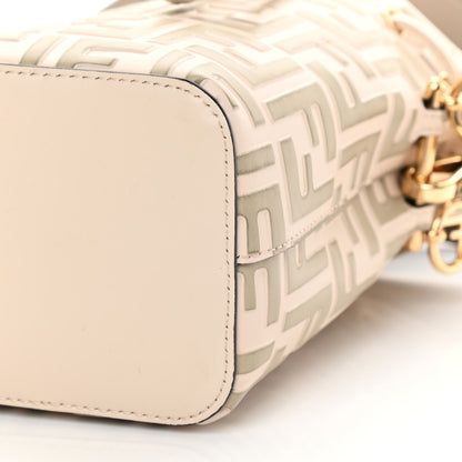 Fendi Vitello Liberty F is Fendi Bi-Color FF 1974 Embossed Mini Mon Tresor Bucket Bag Camelia Mandorlo 10 of 10