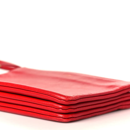 Celine Lambskin Small Trio Crossbody Bag Red 10 of 14