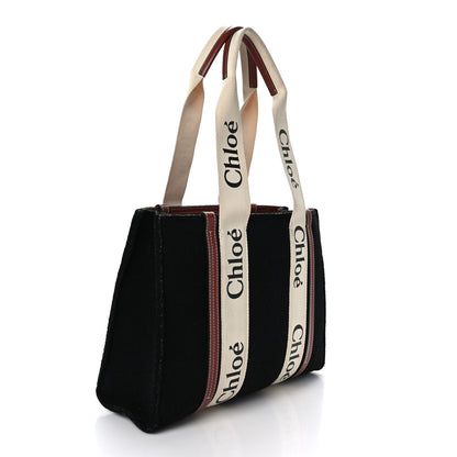 Chloe Felt Calfskin Medium Woody Ribbon Tote Black 2 of 10