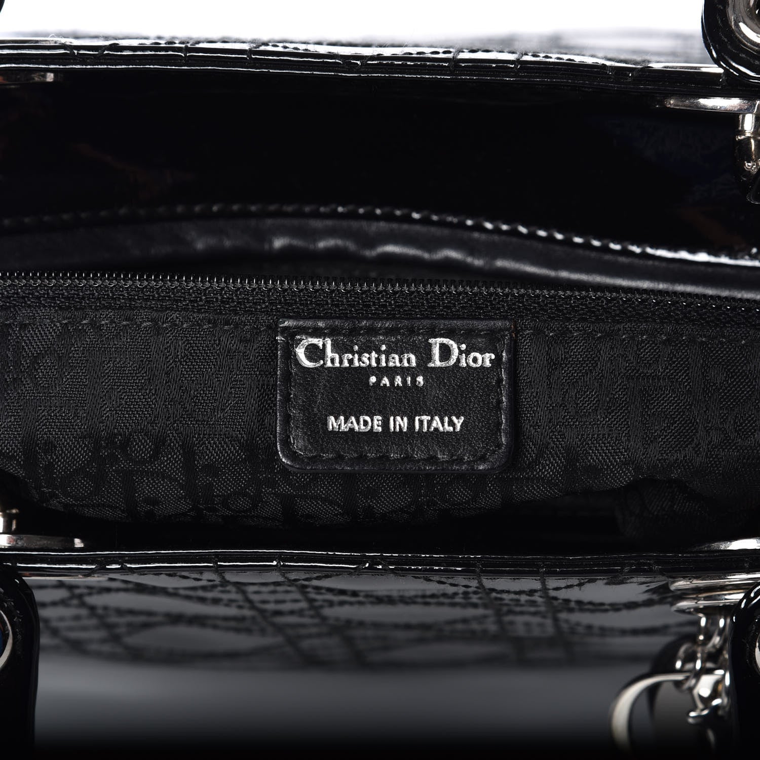 Christian Dior Patent Cannage Stitched Large Lady Dior Black 7 of 9