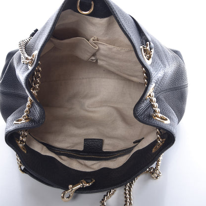 Gucci Pebbled Calfskin Medium Soho Chain Shoulder Bag Black 5 of 12