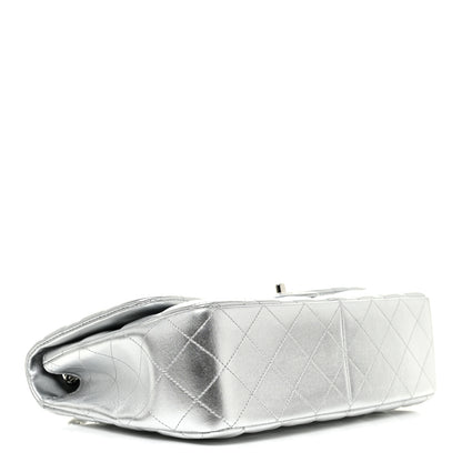 Chanel Metallic Lambskin Quilted Jumbo Single Flap Silver 3 of 11
