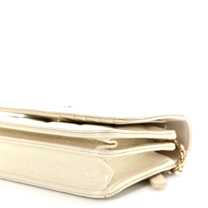 Chanel Iridescent Lambskin Quilted Mini Wallet On Chain WOC Ivory 10 of 12