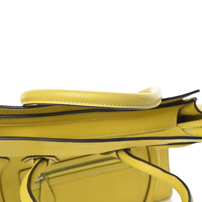 Celine Drummed Calfskin Micro Luggage Citron 12 of 19
