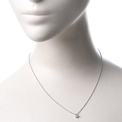 Tiffany Platinum Diamond .19ct Solitaire Pendant Necklace 2 of 7