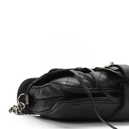 Chanel Calfskin Quilted Large Ride My Bag Messenger Black 9 of 10