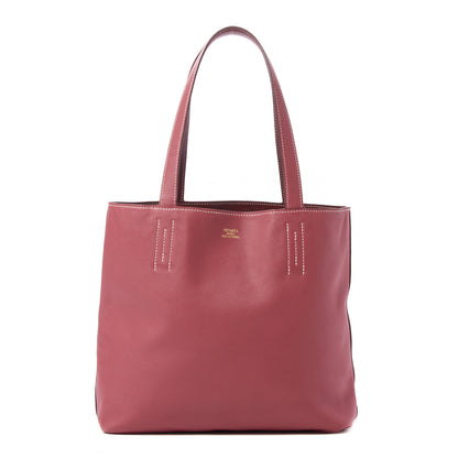 Hermes Veau Sikkim Swift Double Sens 30 Reversible Tote Bois de rose Rouge Garance 1 of 7