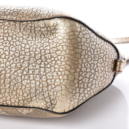 Burberry Metallic Heritage Grain Check Embossed Small Orchard Bowling Bag Gold 17 of 21