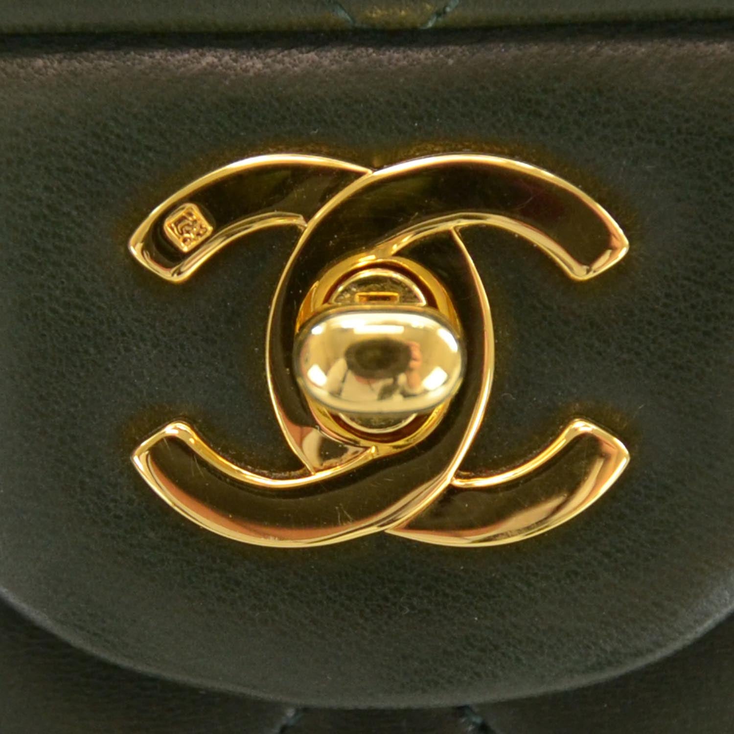 Chanel Lambskin Medium Double Flap Green 5 of 10