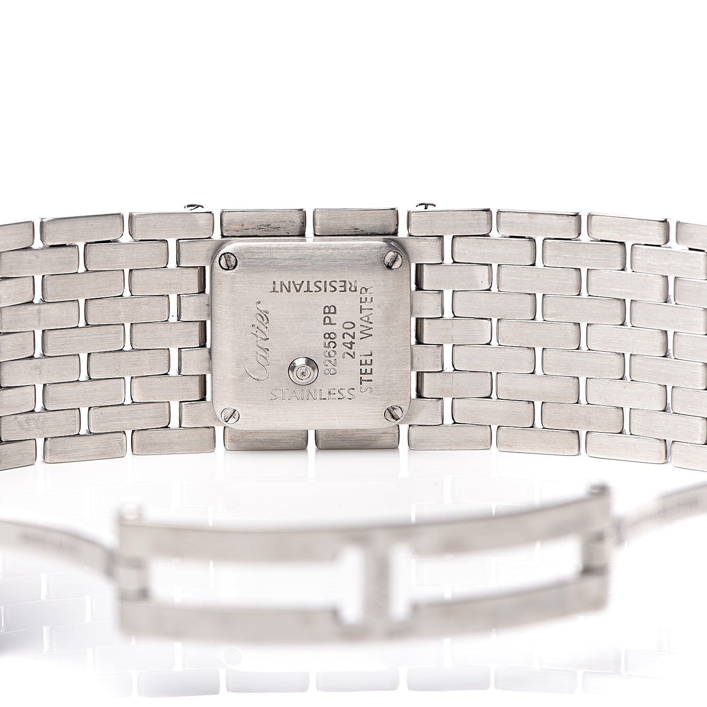 Stainless Steel Pink Mother of Pearl 21mm Panthere Ruban Quartz Watch