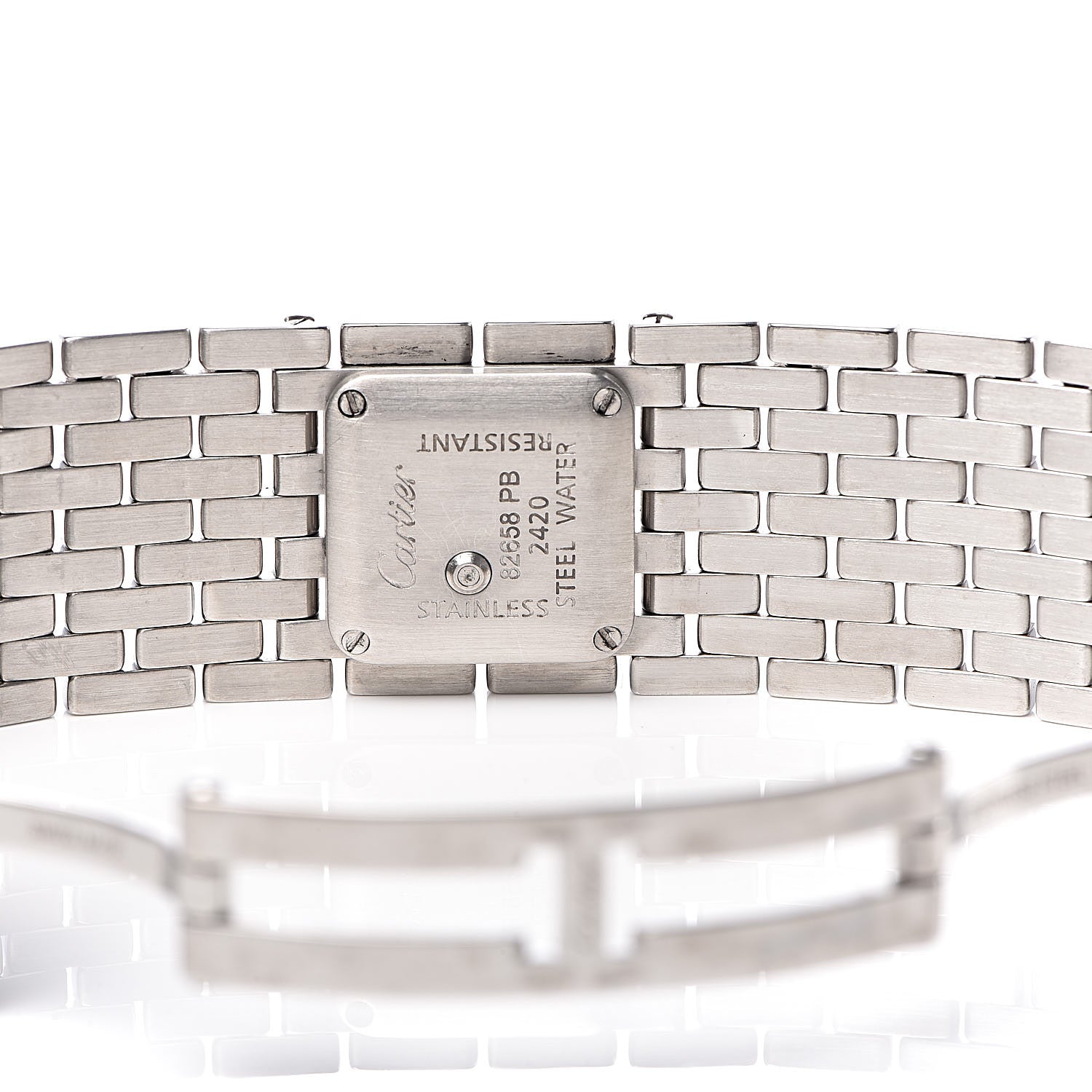 Cartier Stainless Steel Pink Mother of Pearl 21mm Panthere Ruban Quartz Watch 7 of 7