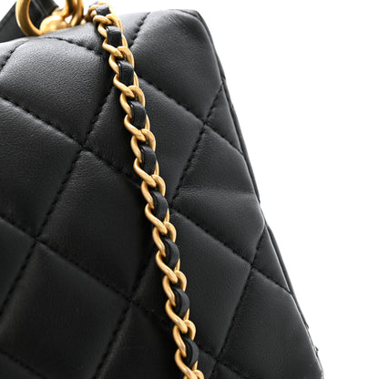 Chanel Lambskin Quilted CC Bowling Bag Black 14 of 14