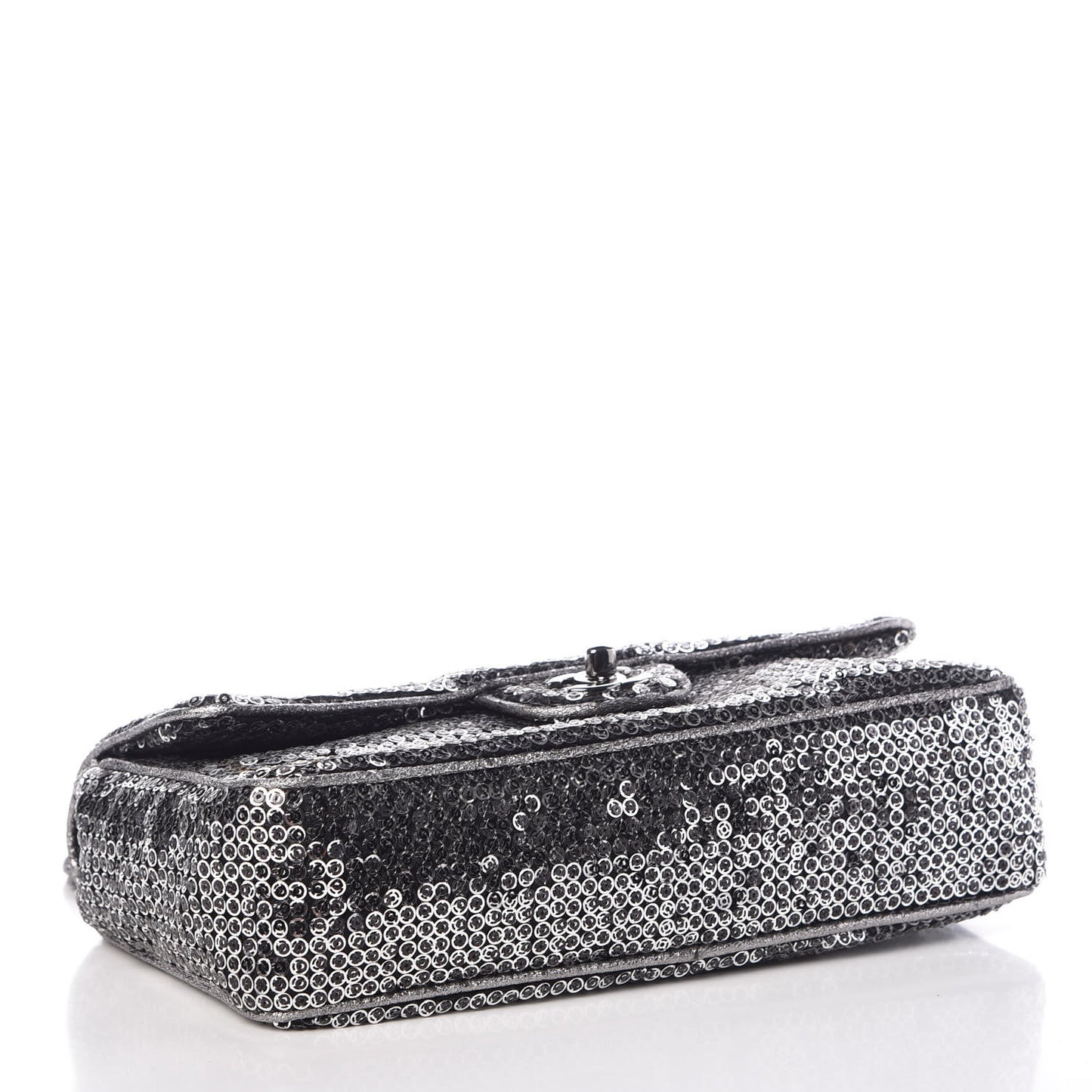 Sequin Mesh Medium Single Flap Silver