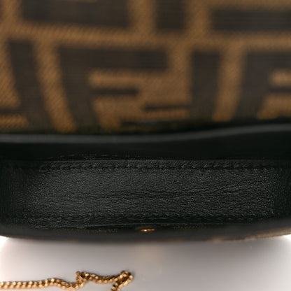 Fendi Fabric Jacquard FF 1974 Nano Baguette Charm Tobacco Moro Black 5 of 9