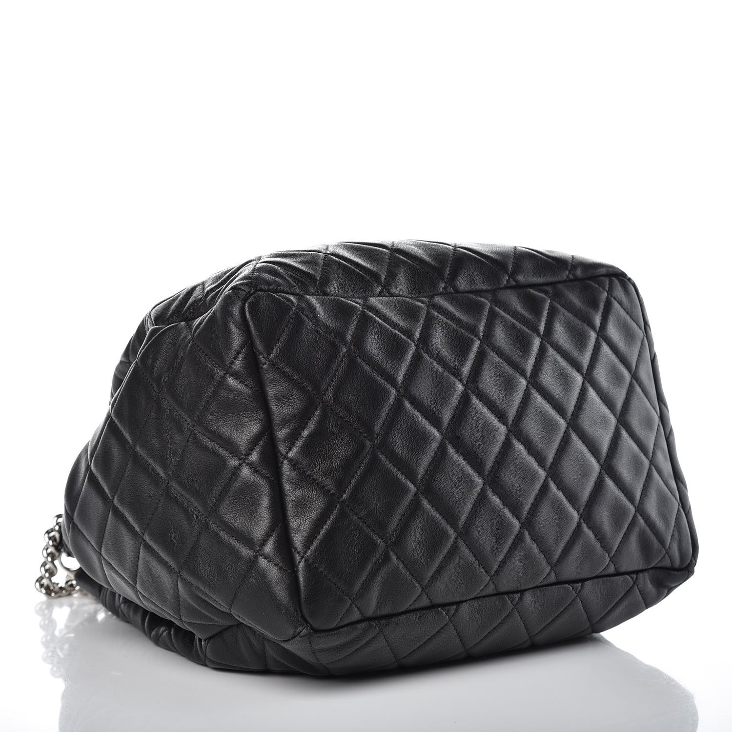 Chanel Lambskin Quilted CC Chain Bucket Bag Black 4 of 14