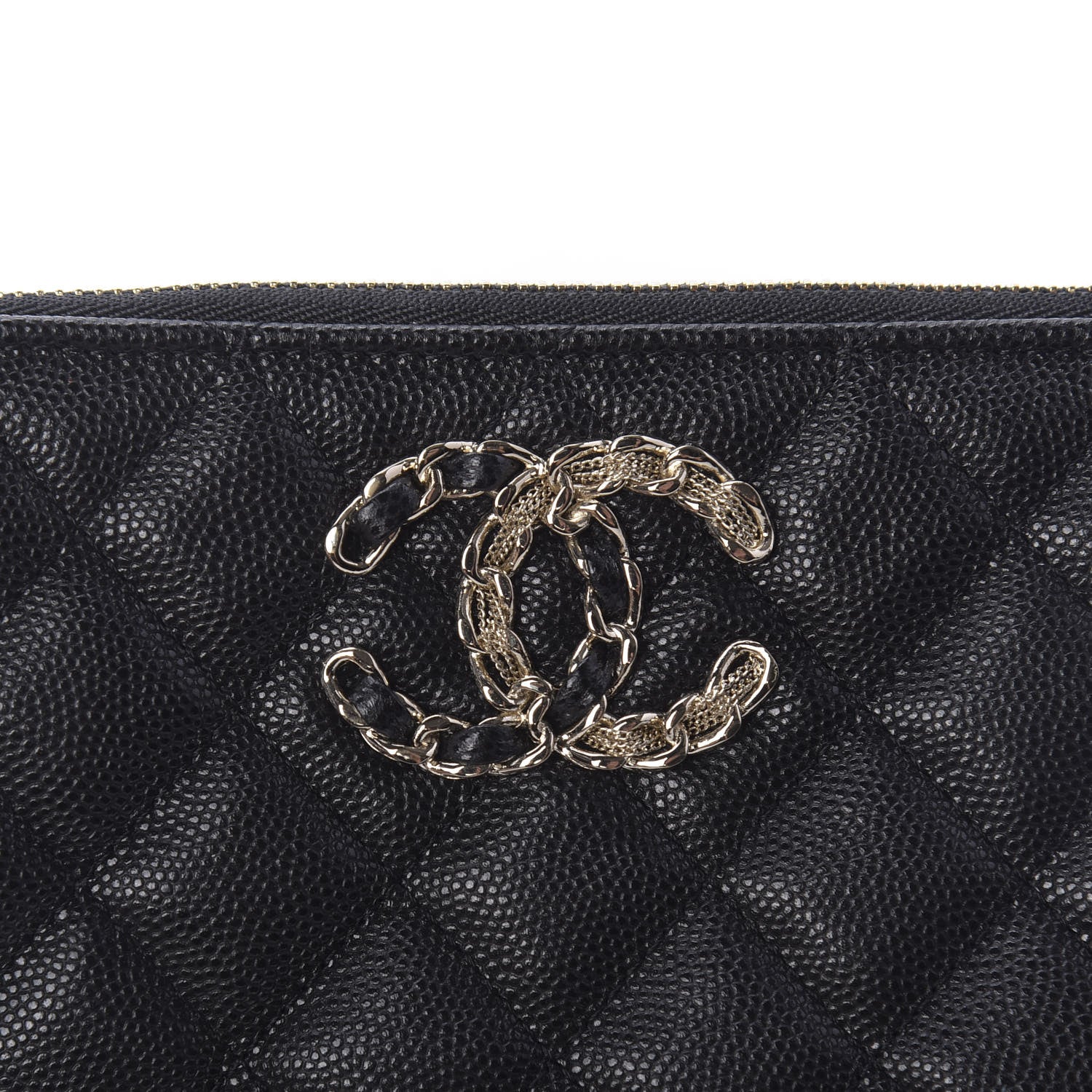 Chanel Caviar Quilted Small French New Wave CC Pouch Black 10 of 11