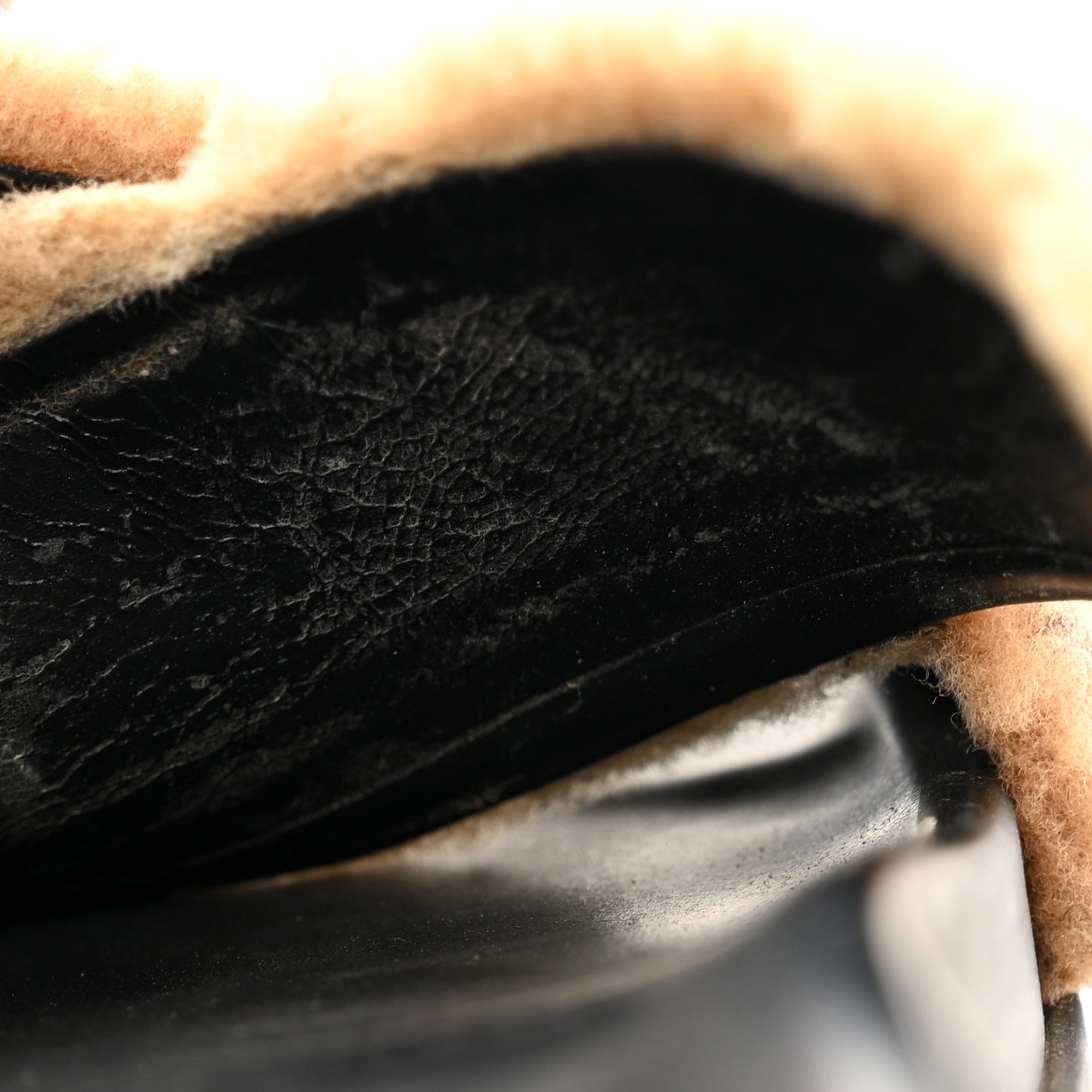 Shearling FF Sandals 40 Black Brown