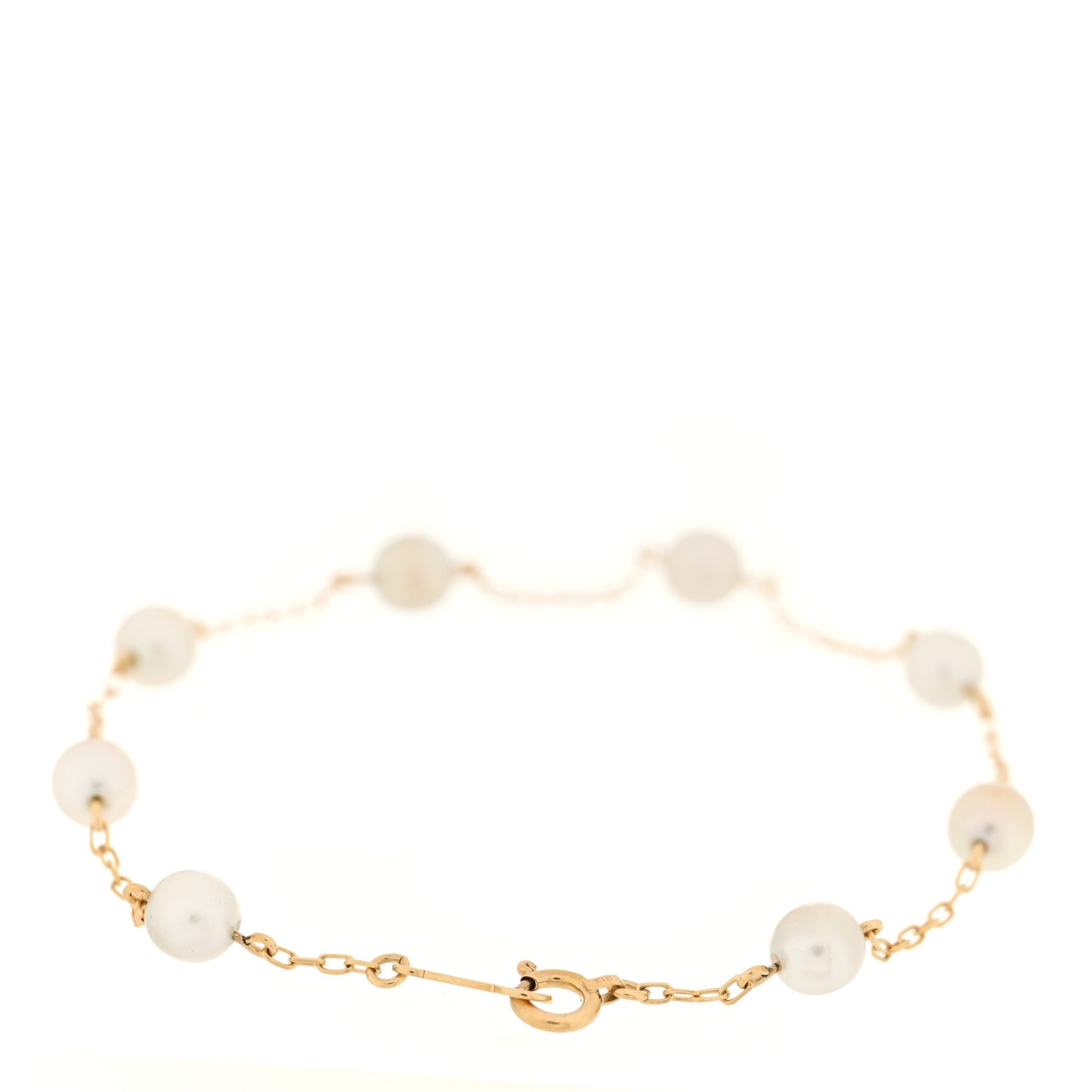 18K Yellow Gold Akoya Pearl 5-5.5mm Station Bracelet