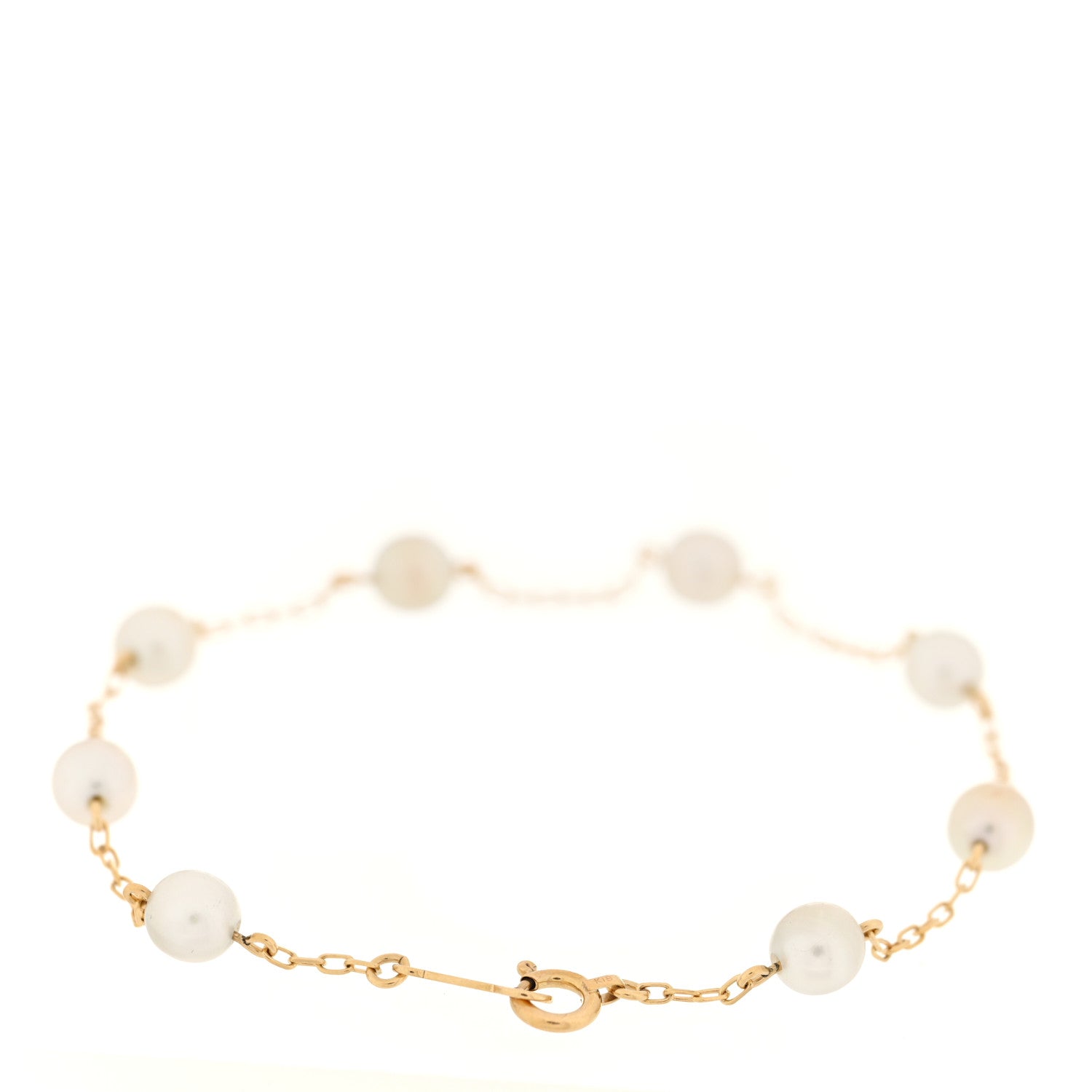 Mikimoto 18K Yellow Gold Akoya Pearl 5-5.5mm Station Bracelet 2 of 3