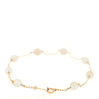 Mikimoto 18K Yellow Gold Akoya Pearl 5-5.5mm Station Bracelet 2 of 3