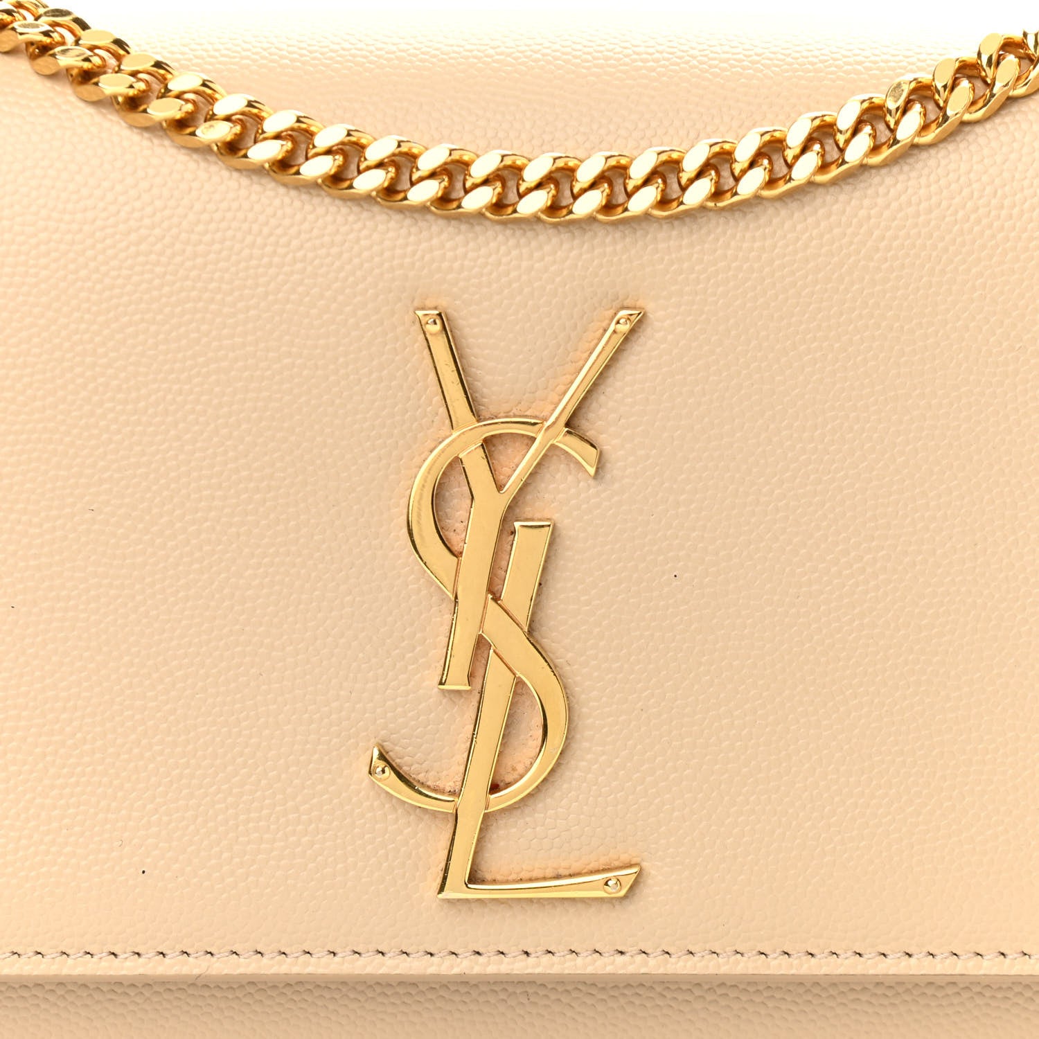 Saint Laurent Grain De Poudre Small Monogram Kate Satchel Dark Beige 7 of 11