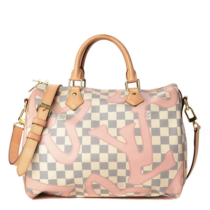 Louis Vuitton Damier Azur Tahitienne Speedy Bandouliere 30 Rose Ballerine 1 of 10